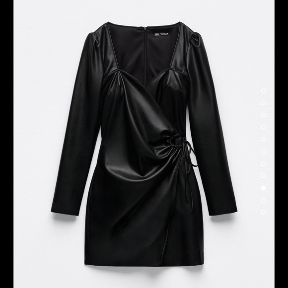 Zara Faux Leather Black Dress - Picture 6 of 6